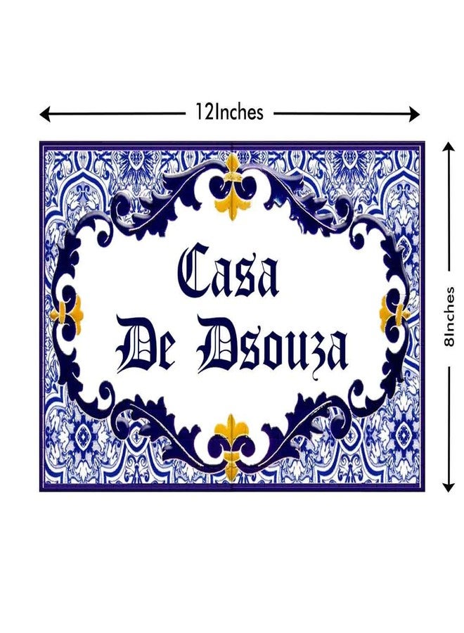 نتكيس لوحات أسماء شخصية من نوتكيس للمنزل - لوحة اسم خارجية مخصصة - طباعة رقمية مقاومة للماء من صن بورد - تصميم مستوحى من غوا البرتغالية - Image 3